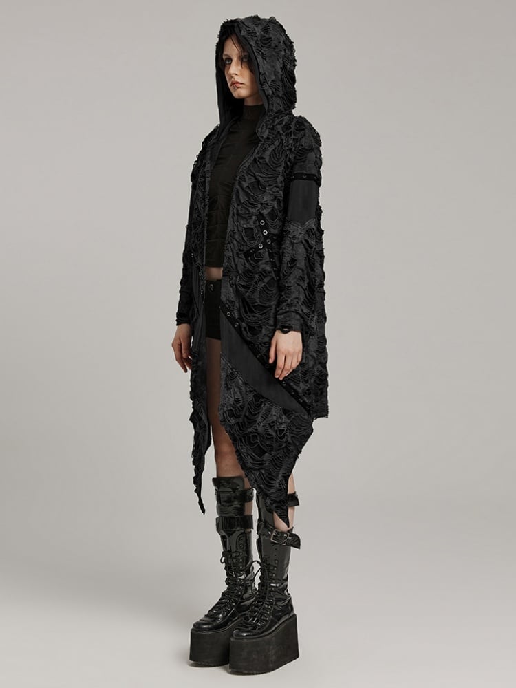 Black Wasteland Punk Decayed Coat