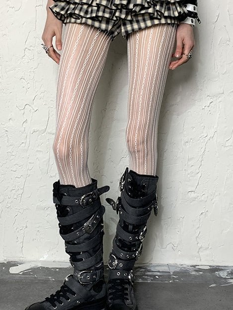Options Striped Hollow-out Tights 4