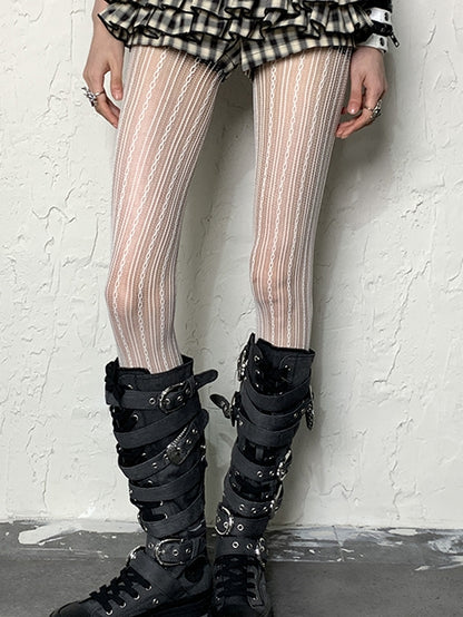 Options Striped Hollow-out Tights 4