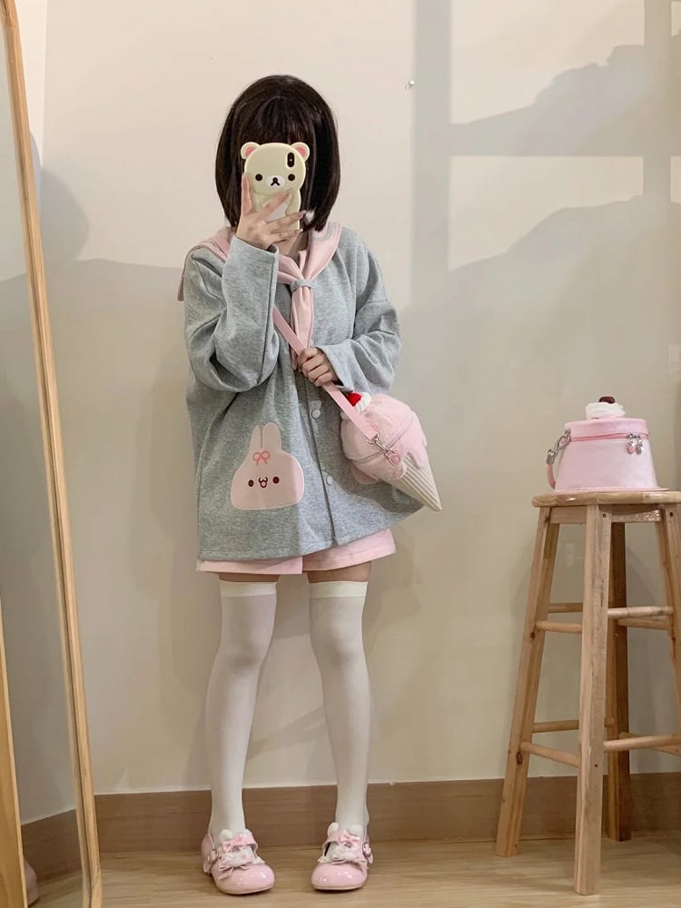 Sac bandoulière en peluche rose en forme de glace Yume Kawaii