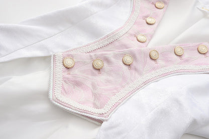 and Aristocrat Long Fashion Waistcoat White Pink Ouji Lolita
