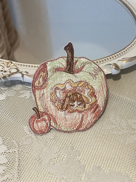 Apple Embroidery Brooch