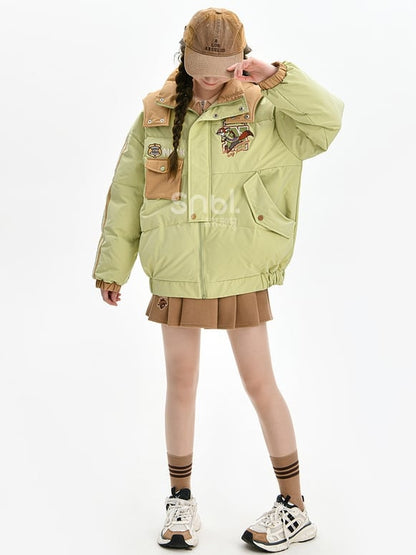 Green Thick Hooded Jacket