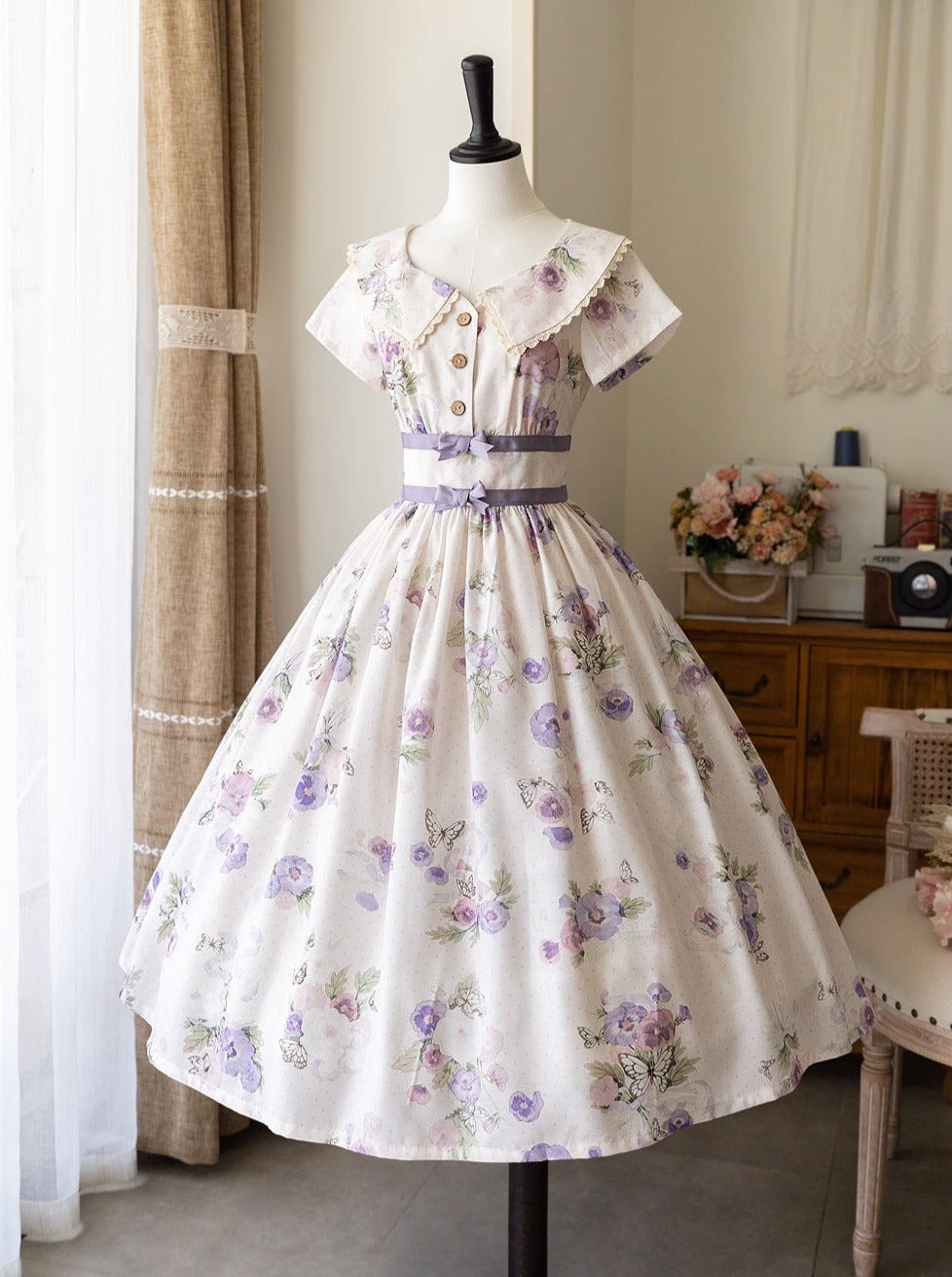 Mark Retro Lolita Flower Waist Dress