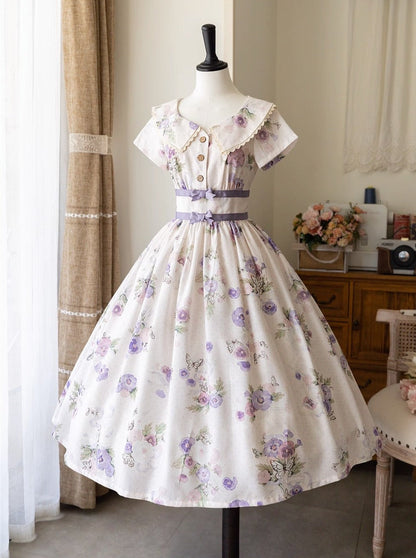 Mark Retro Lolita Flower Waist Dress