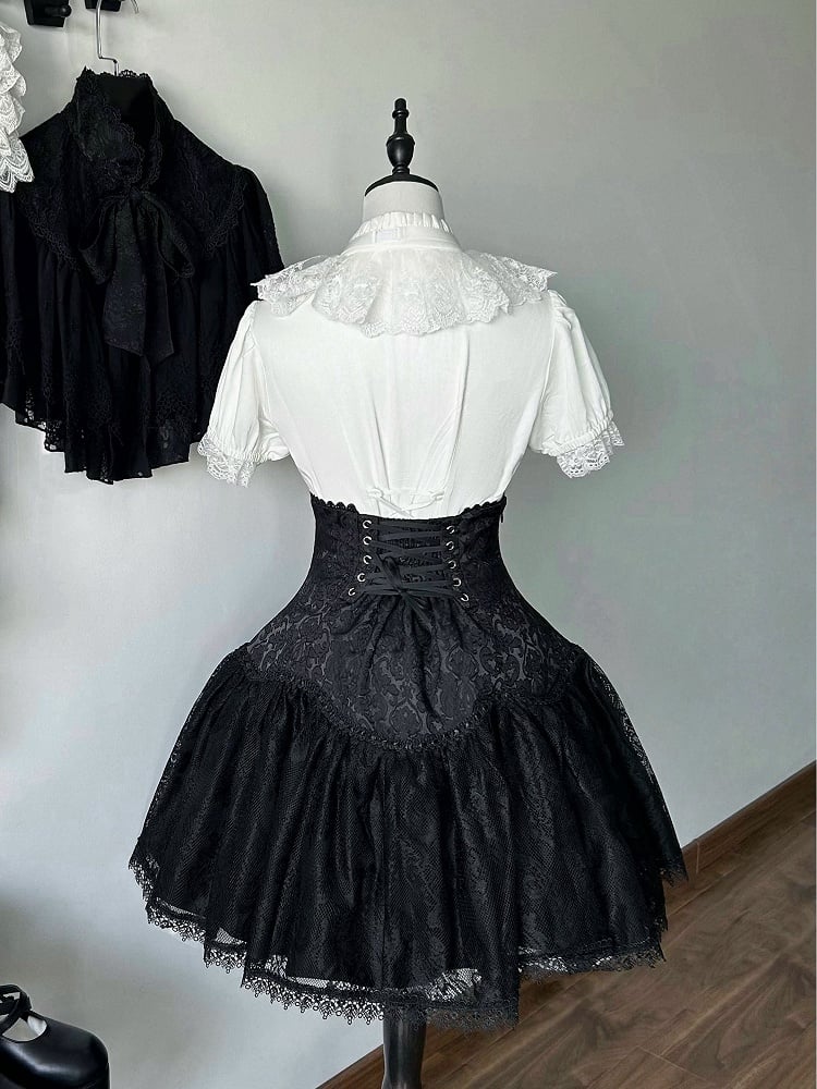 Waist Super High Under Skirt Short Lolita Version Bust Gothic Black