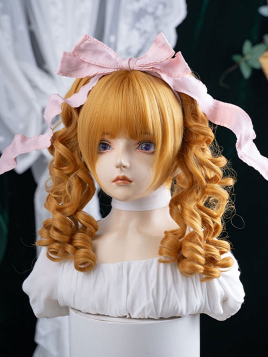Synthetic Wig Length Ponytail Yellow Double 30CM Claw Clips With