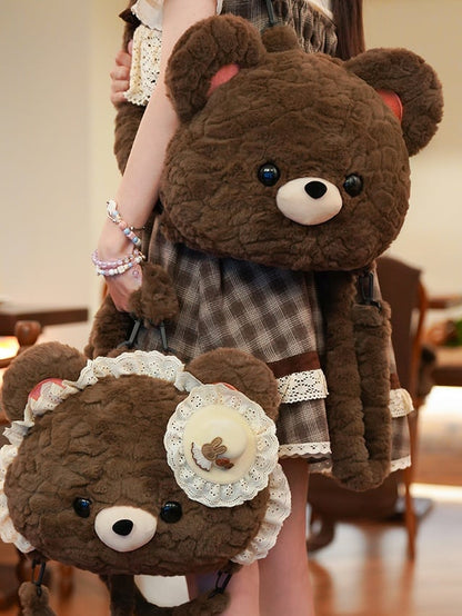 Brown Bear-shaped Plush Backpack