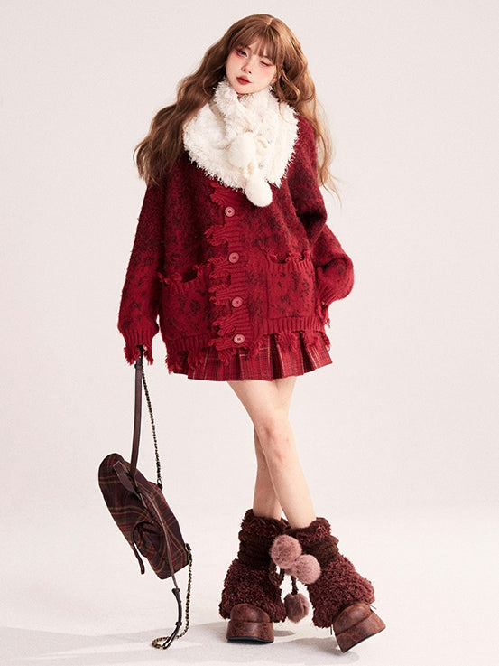 Skirt Plaid Pleat Style Box Preppy Red