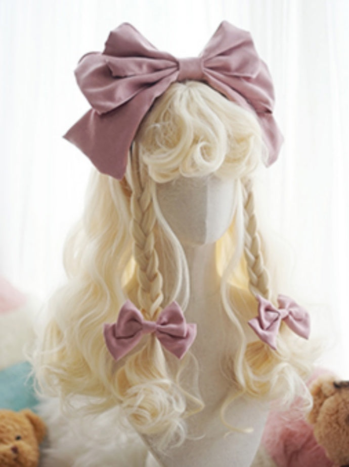 Blonde/White/Brown/Pink/Light Blonde Long Wavy Wig With Curly Bangs
