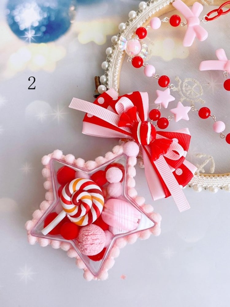 Star Bowknot and Bead Decora Necklace