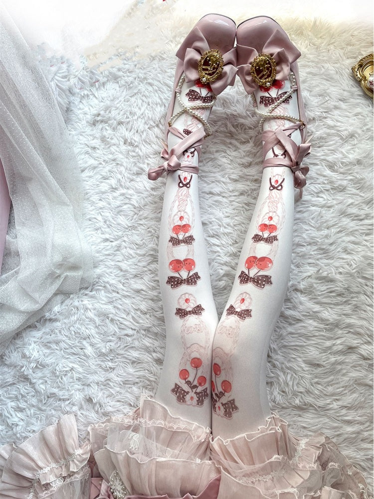 Sweet Bowknots and Cherry White Tights