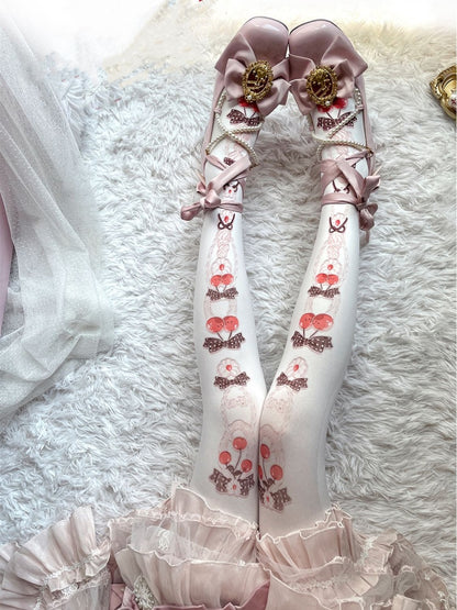 Sweet Bowknots and Cherry White Tights