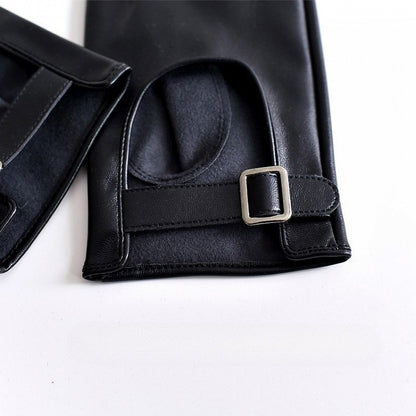 Cyberpunk Buckle Black/White/BlackWhite Finger Gloves