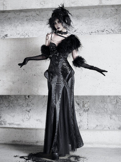Black Fanx Fur Shawl