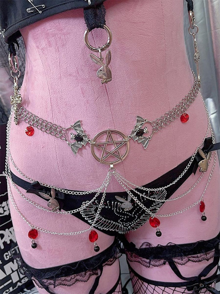 Pentagram Design Multi-layer Gothic Waist Chain