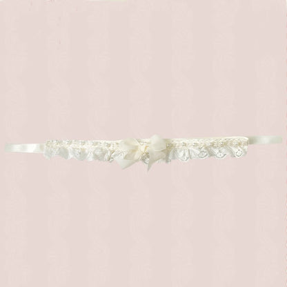 Beads Lace Choker Creamy