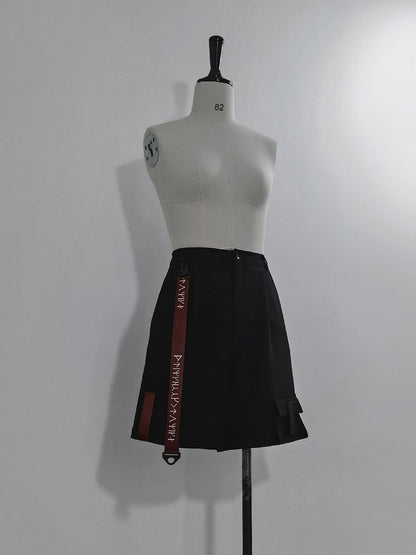 Ouji Shorts Red Techwear Fashion Strappy and Black