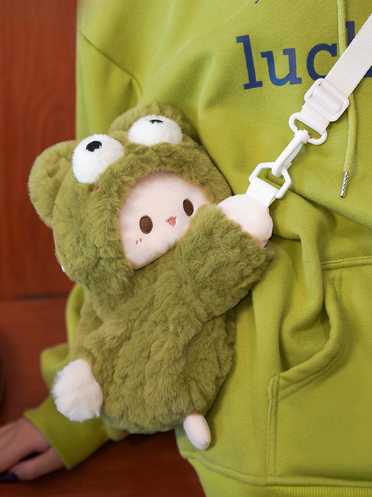 Sac à dos en peluche Grenouille verte Agneau Sac à bandoulière Taille moyenne/grande