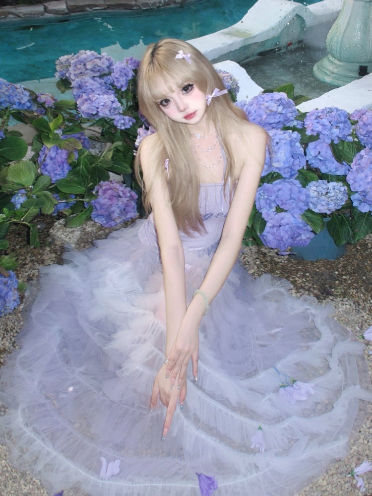 Lavender Balletcore Slim-fitting Strapless Top