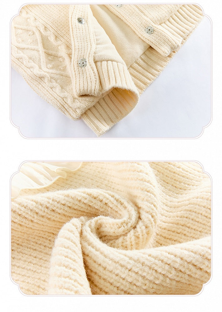 Plush Cardigan Creamy Winter White Cozy Collar Sweater