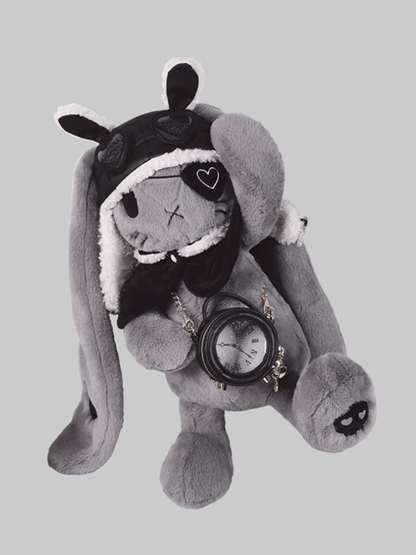 Steampunk Pirate Roger Gray Plush Bunny