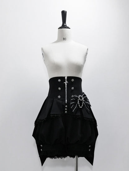 Black Corset Belt High Waist Ouji Lolita Shorts Circus Vibes