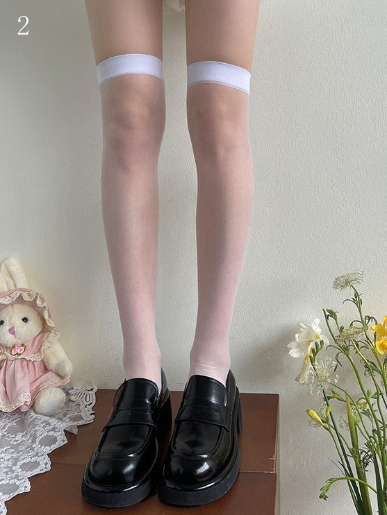 Stockings Loop Over-Knee White Lace with Leg