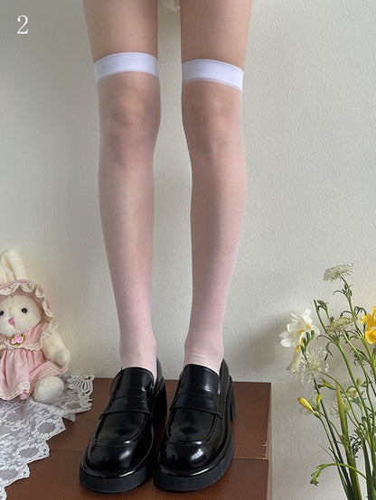 Stockings Loop Over-Knee White Lace with Leg