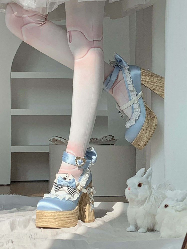 Alice im Wunderland Vibes Alice Blue Sweet Lolita Plateau Mary Janes