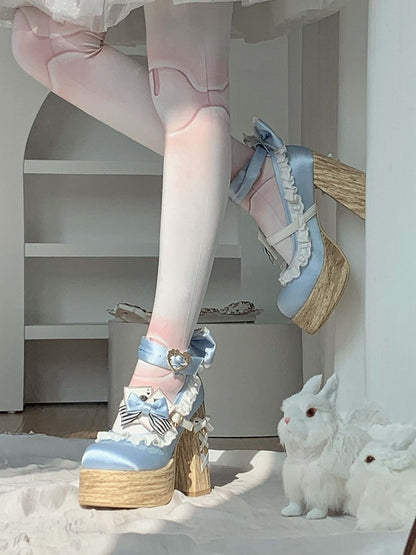Alice im Wunderland Vibes Alice Blue Sweet Lolita Plateau Mary Janes