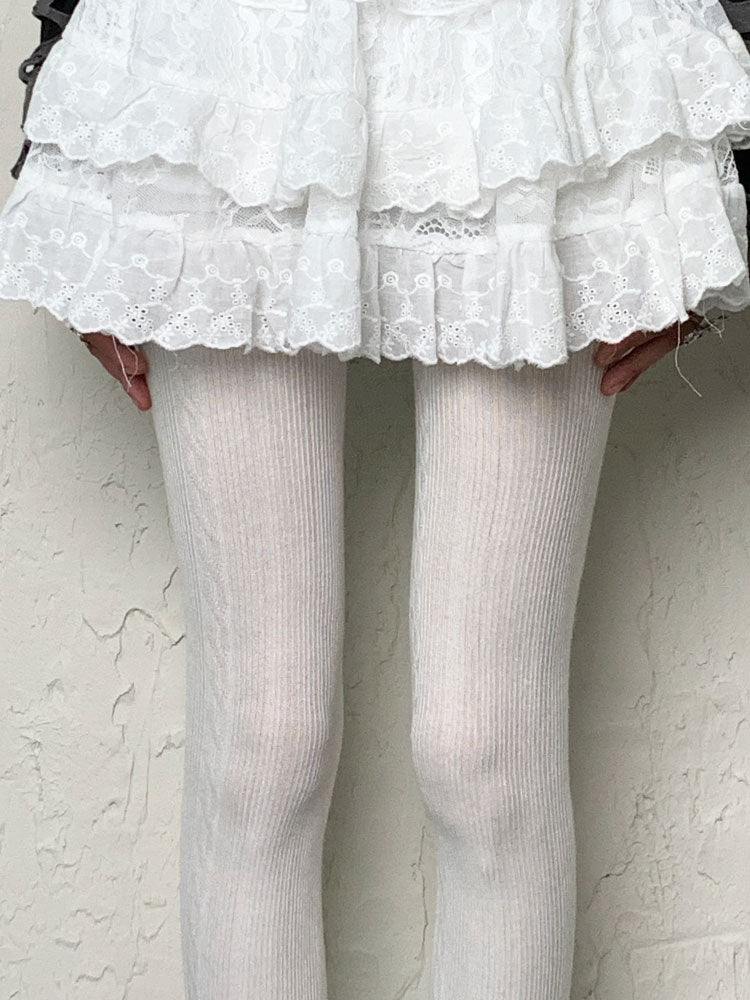 White Gothic Y2K Tights