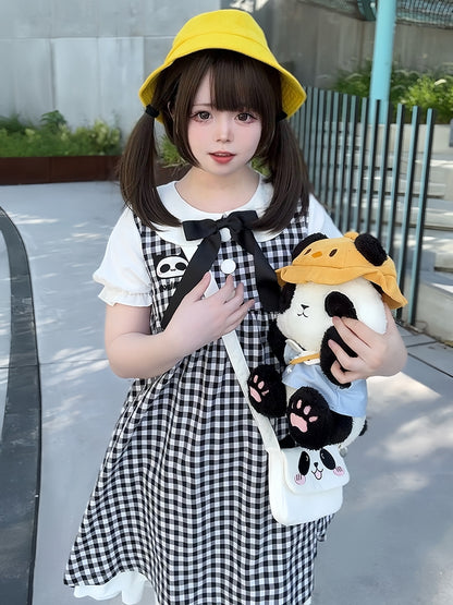 White Panda Embroidery Crossbody