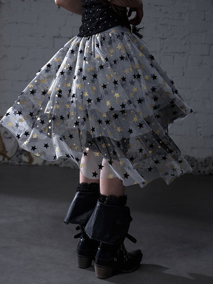 Dress Balletcore Tiered Mesh Skirt Strapless Gray Ash