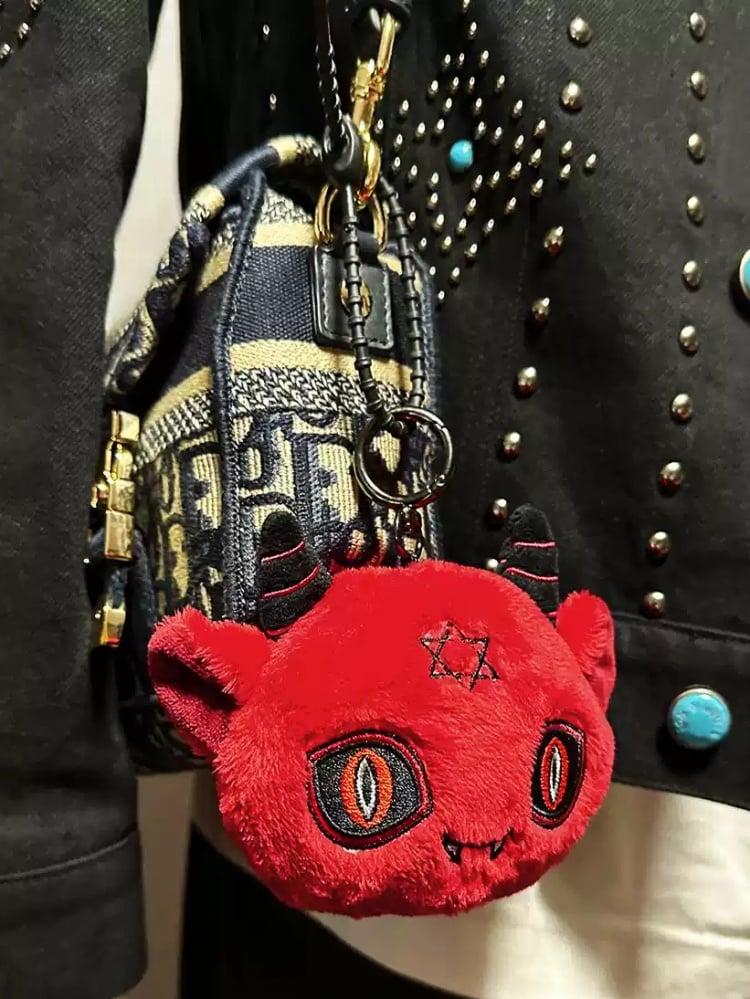 Red Devil Gothic Plush Key Chain Charm