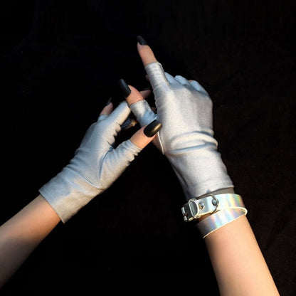 Finger Silver Bracelet Gloves + Cyberpunk