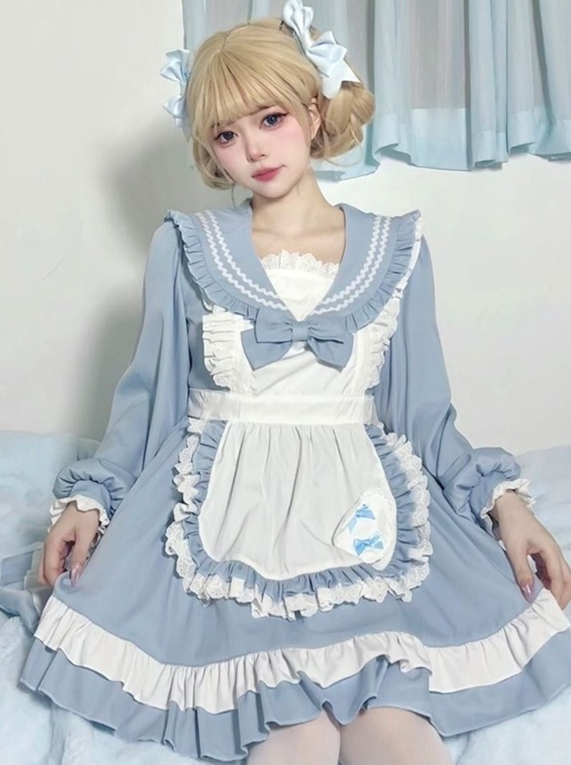 Robe de demoiselle d'honneur style marinière style collège lolita