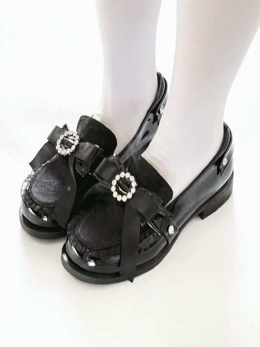 Loafer at Bow Kei Shoes Top Slip-in Fit Black Jirai