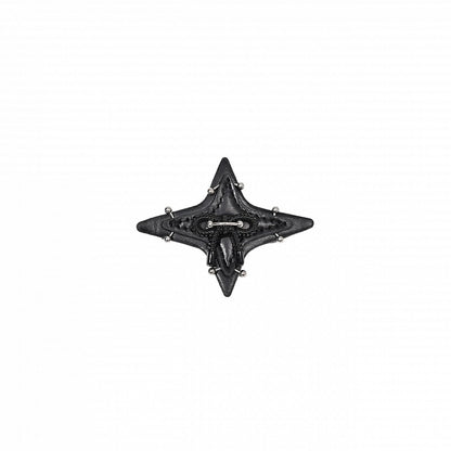 Barrette à cheveux punk en forme d'étoile noire et blanche