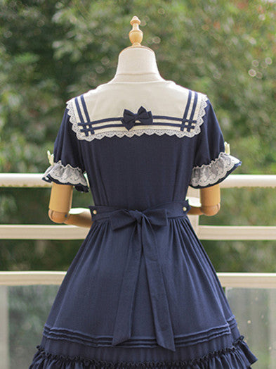 Plus Size Friendly Sailor Collar Sweet Dress