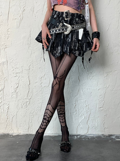 Tights Pattern Black And Spiderweb Y2K Spider