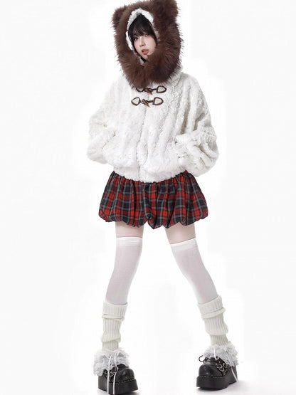 Red Plaid Bubble Skirt