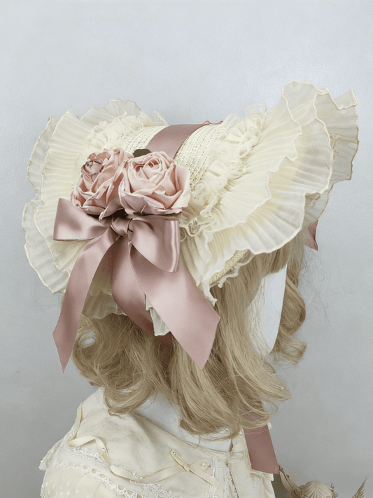 Floral Design Lace Straw Options Bow 4 Trim Bonnet Big