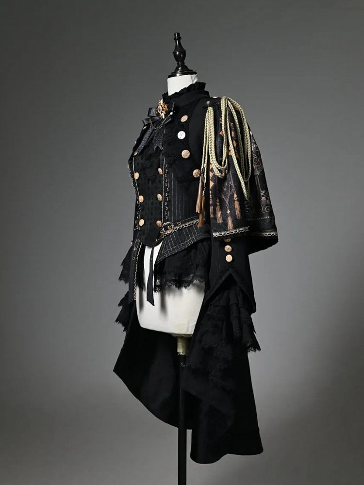 Fashion Black Sleeves Outfit Top Lolita - Long Knight + Ouji