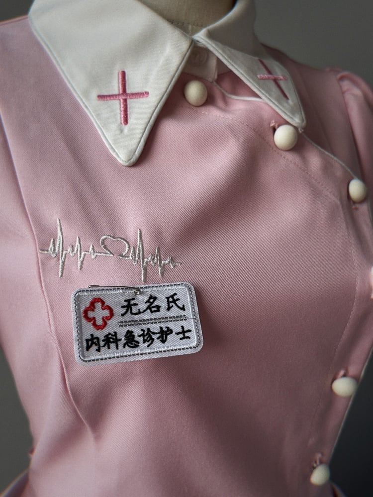 Pink Halloween Costume Nurse Lolita Dress Full Set