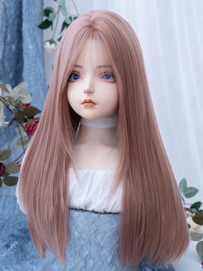 Length 63CM Pink Straight Wig