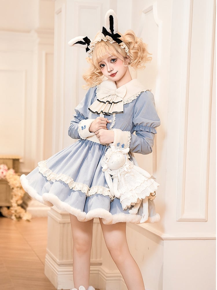 White Backpack / Bag Crossbody + Lamb Hat Dress