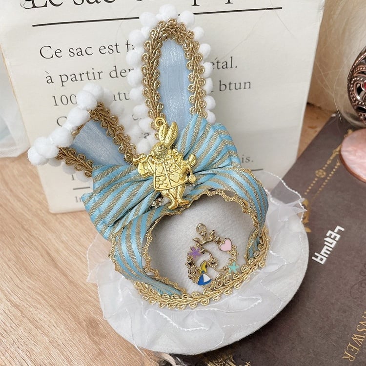 Blue/Pink Alice in Wonderland Vibes Bunny Ears Mini Hat