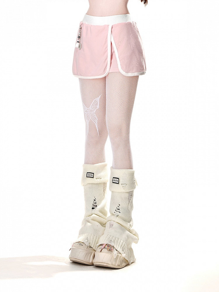 Charm Skort with Free Slit Glamorous Pink A-Line