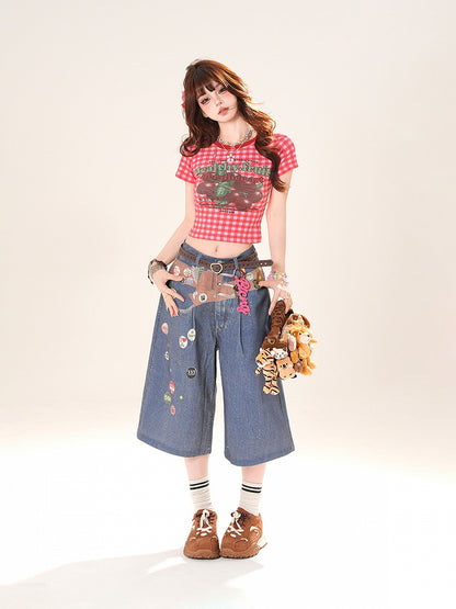 Blue Low Waist Straight-leg Jeans